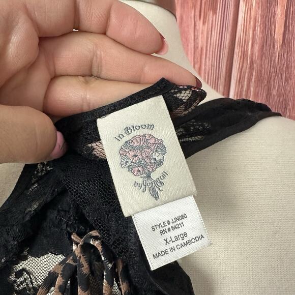 In Bloom by Jonquil Womens Lace Slip Dress Black Fairy Grunge Sexy Leopard XL - Picture 7 of 9